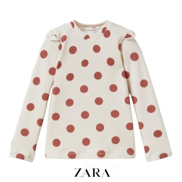 ZARA Kids | Ecru | POLKA DOT RASH GUARD - Picture 1 of 7
